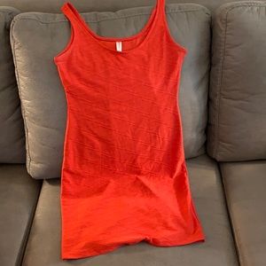 Ribbed coral bodycon mini dress size Small